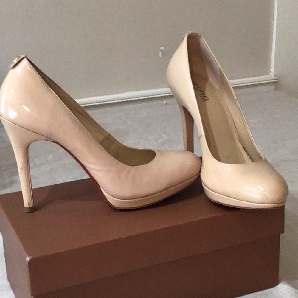 Michael Kors up-graded Patent Leather red-bottom platform pumps